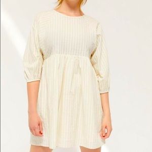 Urban Outfitters cream striped babydoll dress